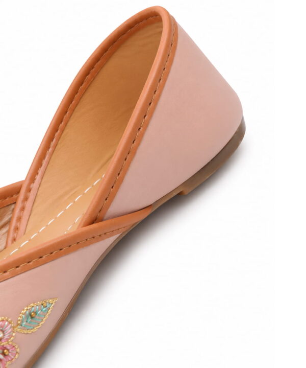 Punjabi Ethnic Flats Embroidered Slip On Wedding Party Casual Shoes - Blush Pink-246 Punjabi Ethnic Flats Embroidered Slip On Wedding Party Casual Shoes - Blush Pink-246