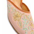 Punjabi Ethnic Flats Embroidered Slip On Wedding Party Casual Shoes - Blush Pink-248