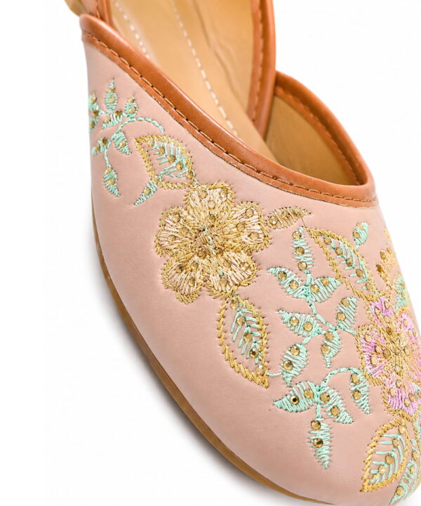 Punjabi Ethnic Flats Embroidered Slip On Wedding Party Casual Shoes - Blush Pink-248 Punjabi Ethnic Flats Embroidered Slip On Wedding Party Casual Shoes - Blush Pink-248
