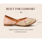 Punjabi Ethnic Flats Embroidered Slip On Wedding Party Casual Shoes - Blush Pink-251