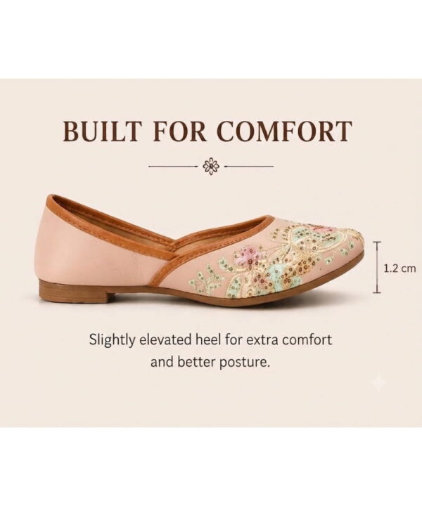 Punjabi Ethnic Flats Embroidered Slip On Wedding Party Casual Shoes - Blush Pink-251 Punjabi Ethnic Flats Embroidered Slip On Wedding Party Casual Shoes - Blush Pink-251