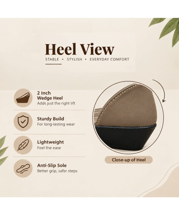 Women’s Wedge Sandals Low Heel - Brown-