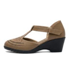Women’s Wedge Sandals Low Heel - Brown-261