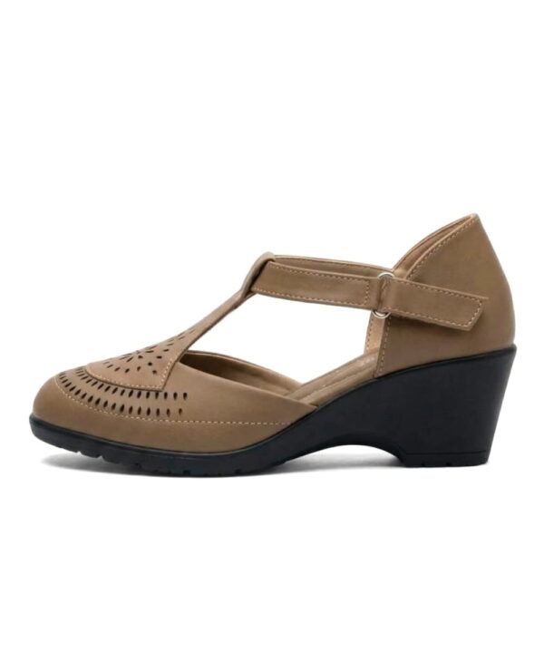 Women’s Wedge Sandals Low Heel - Brown-261