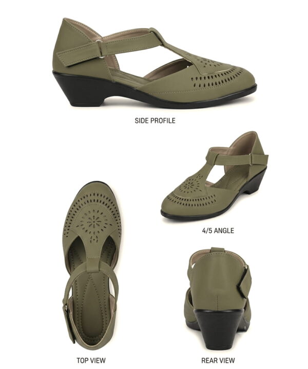 Women’s Wedge Sandals Low Heel - Olive-266 Women’s Wedge Sandals Low Heel - Olive-266