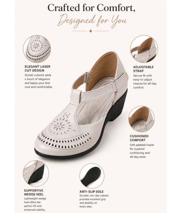 Women’s Wedge Sandals Low Heel - Taupe-269